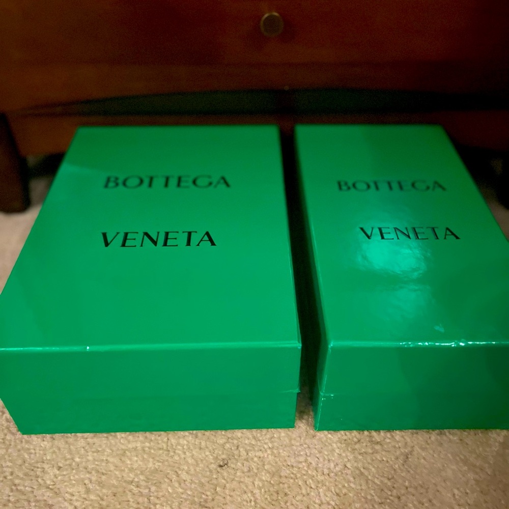 Two Empty Bottega Venetia Shoe Boxes
